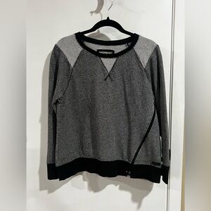 Marc New York Two-Tone Gray Crewneck Sweater with Contrast Trim